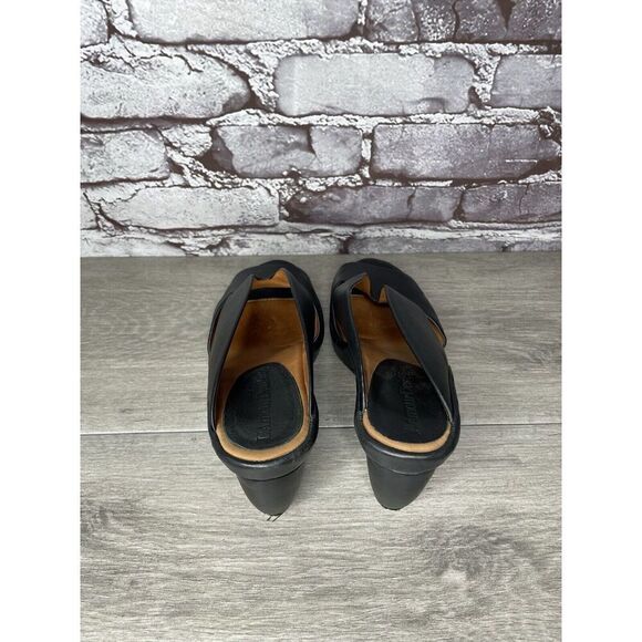 L'Amour Des Pieds Black Leather Strappy Wedge Open Toe Sandals Women 7M US/38EU - Picture 5 of 16